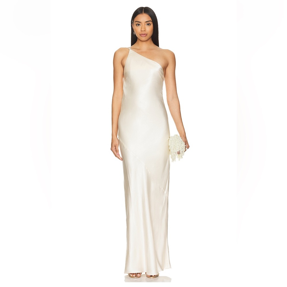 Shona Joy La Lune One Shoulder Cowl Back Maxi Dress US 2